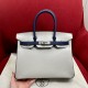 에르메스 Hermes Birkin 30cm 80 Gris prele and M3 Blue encer/silver