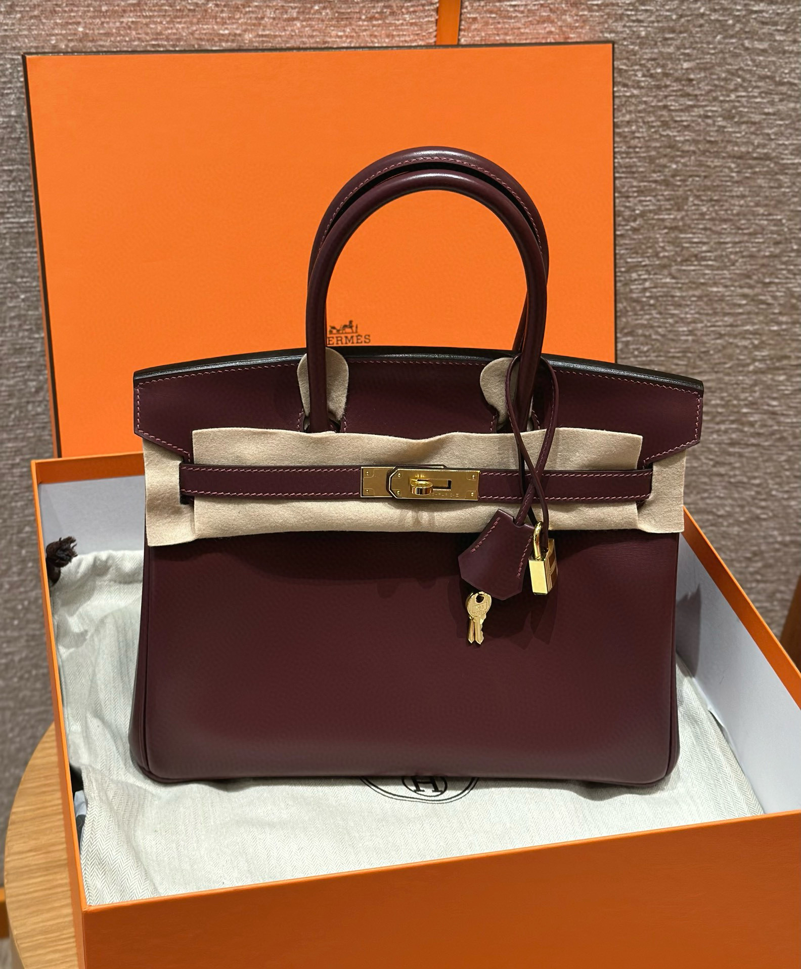 에르메스 Hermes Birkin 30cm Box 0G Rouge seller/gold