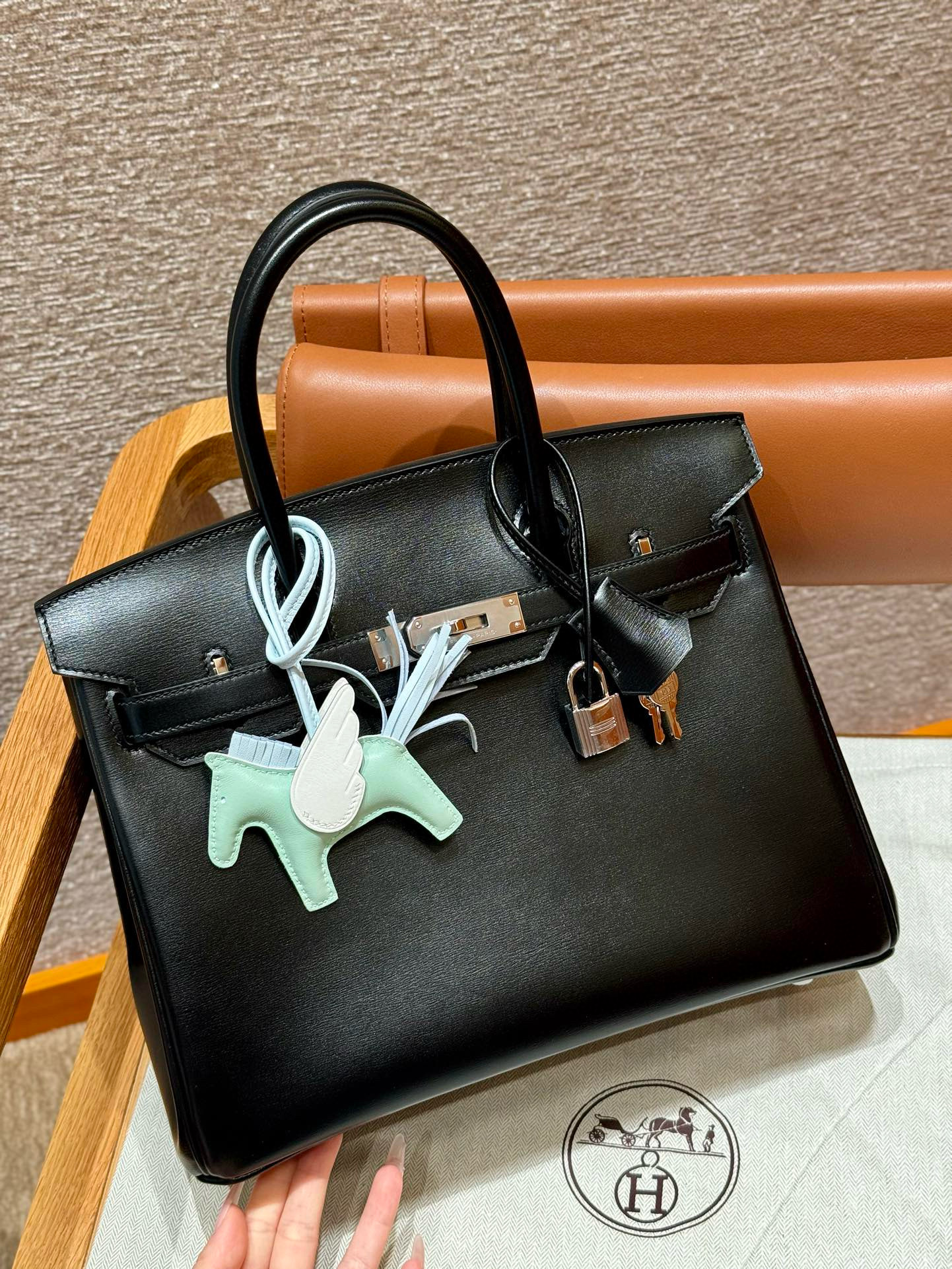 에르메스 Hermes Birkin 30cm Box 89 Noir/silver