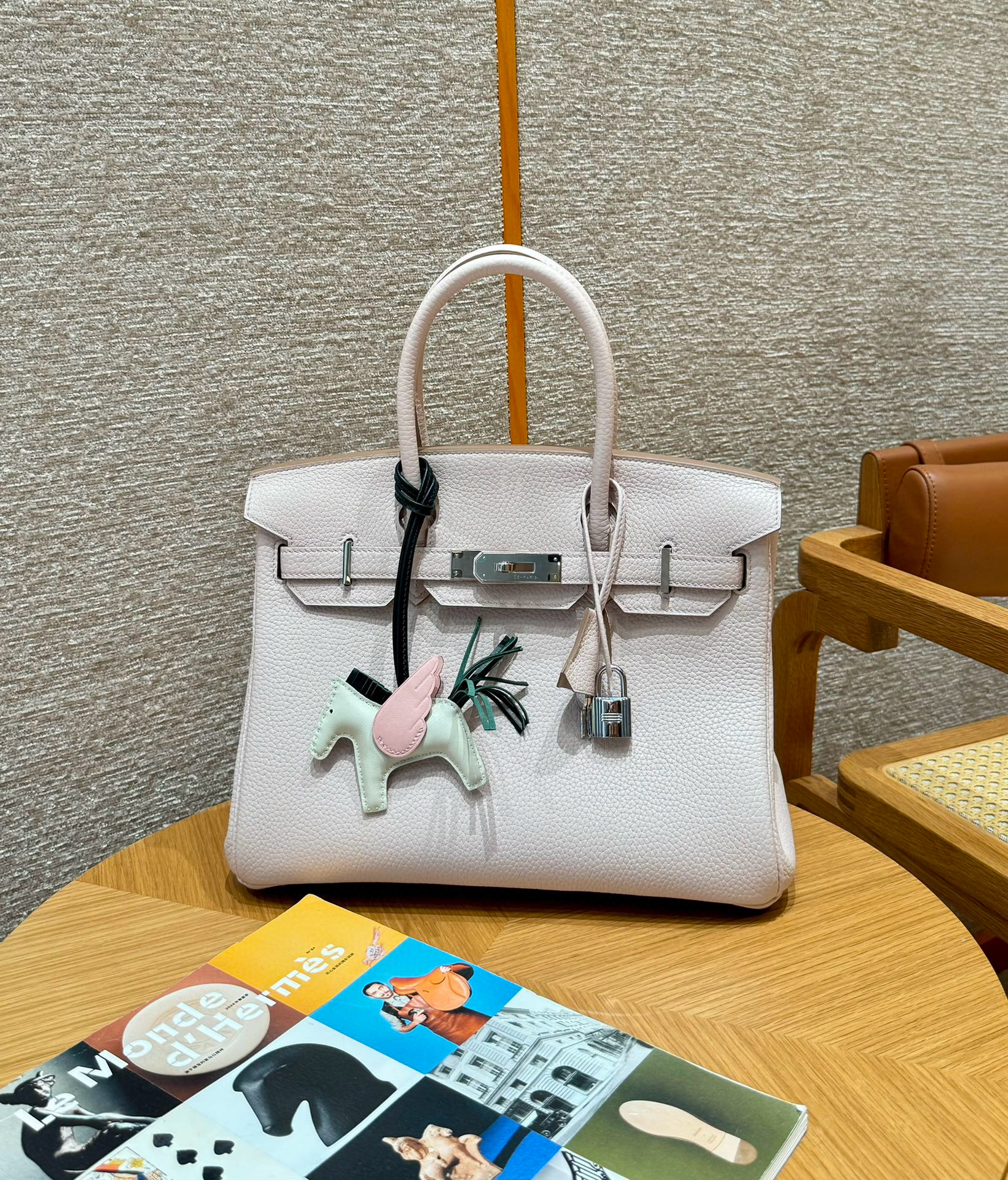 에르메스 Hermes Birkin 30cm Clemence 09 Mauve pale/silver