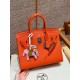 에르메스 Hermes Birkin 30cm Epsom 8V Orange poppy/silver