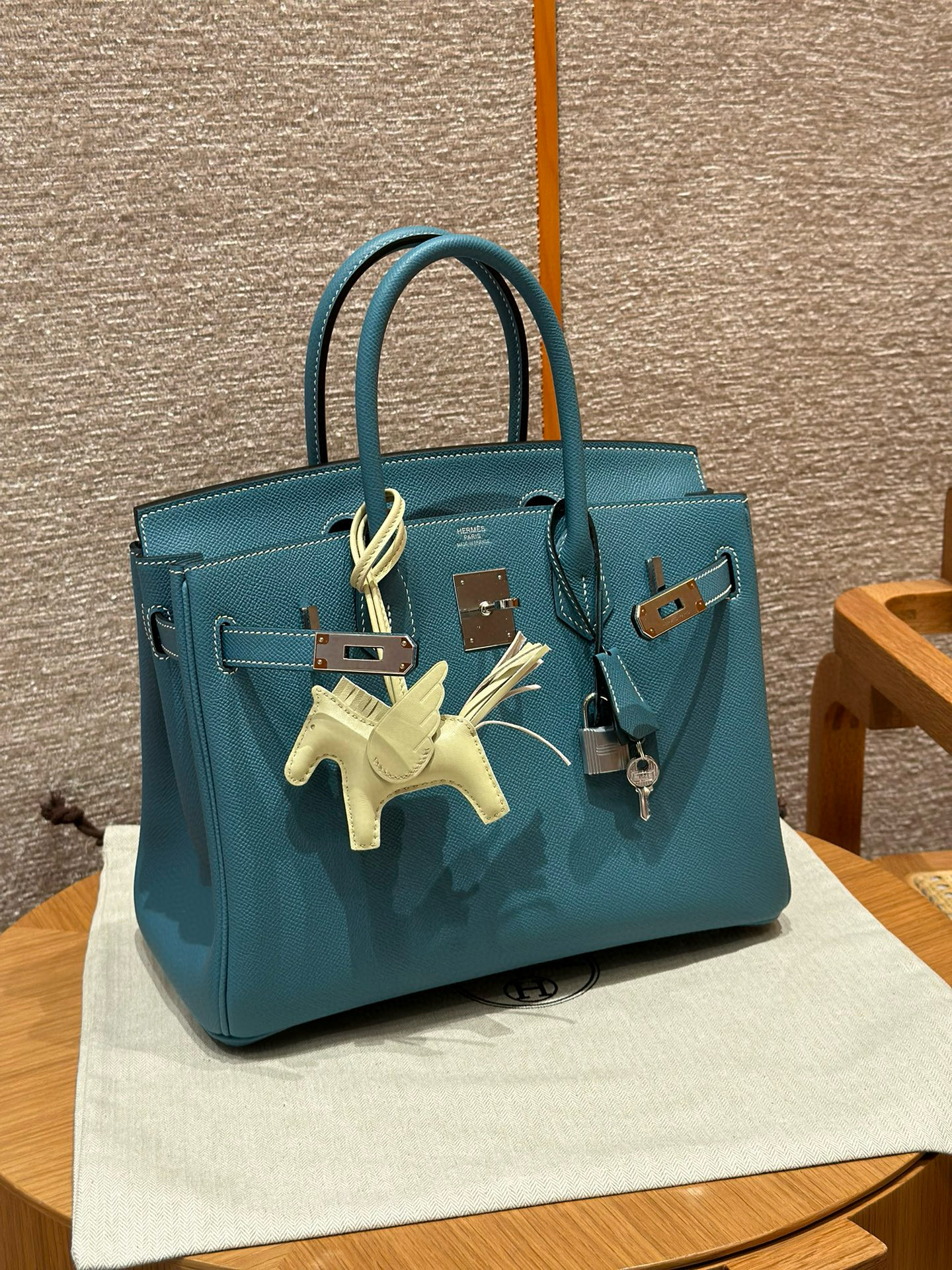 에르메스 Hermes Birkin 30cm Epsom 75 Blue Jean/silver
