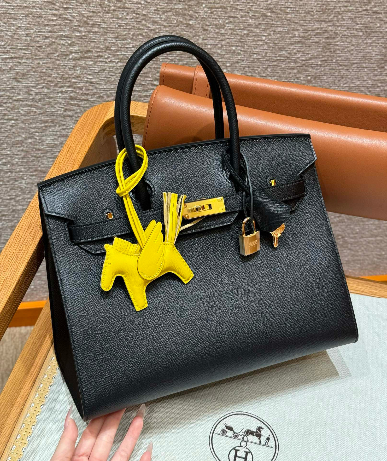 에르메스 Hermes Birkin 30cm Epsom 89 Noir/gold