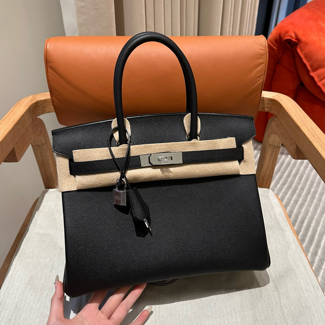 에르메스 Hermes Birkin 30cm Epsom 89 Noir/silver