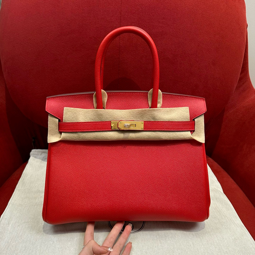 에르메스 Hermes Birkin 30cm Epsom Q5 Rouge casaque/gold