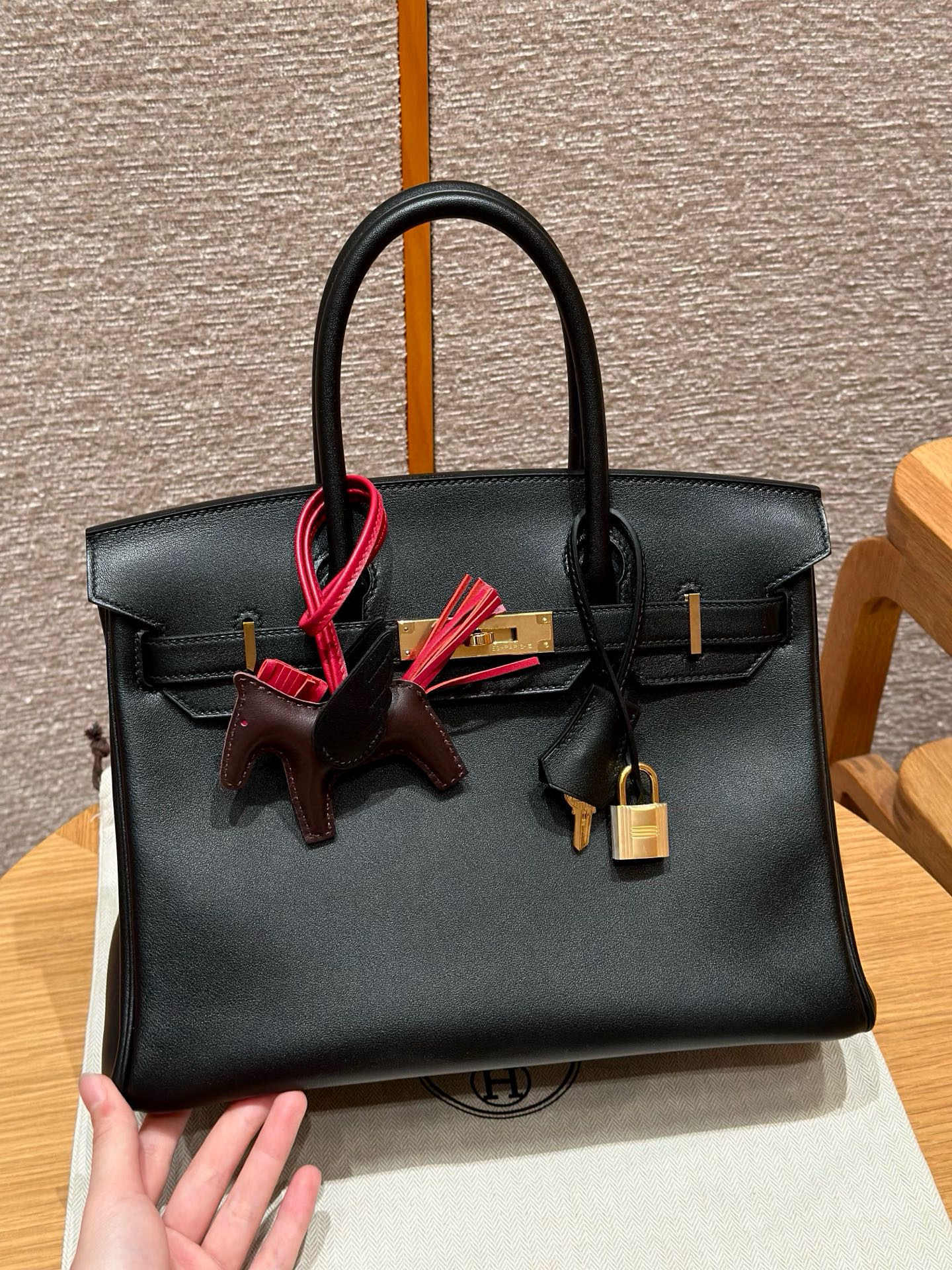 에르메스 Hermes Birkin 30cm Swift 89 Noir/gold