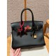 에르메스 Hermes Birkin 30cm Swift 89 Noir/gold