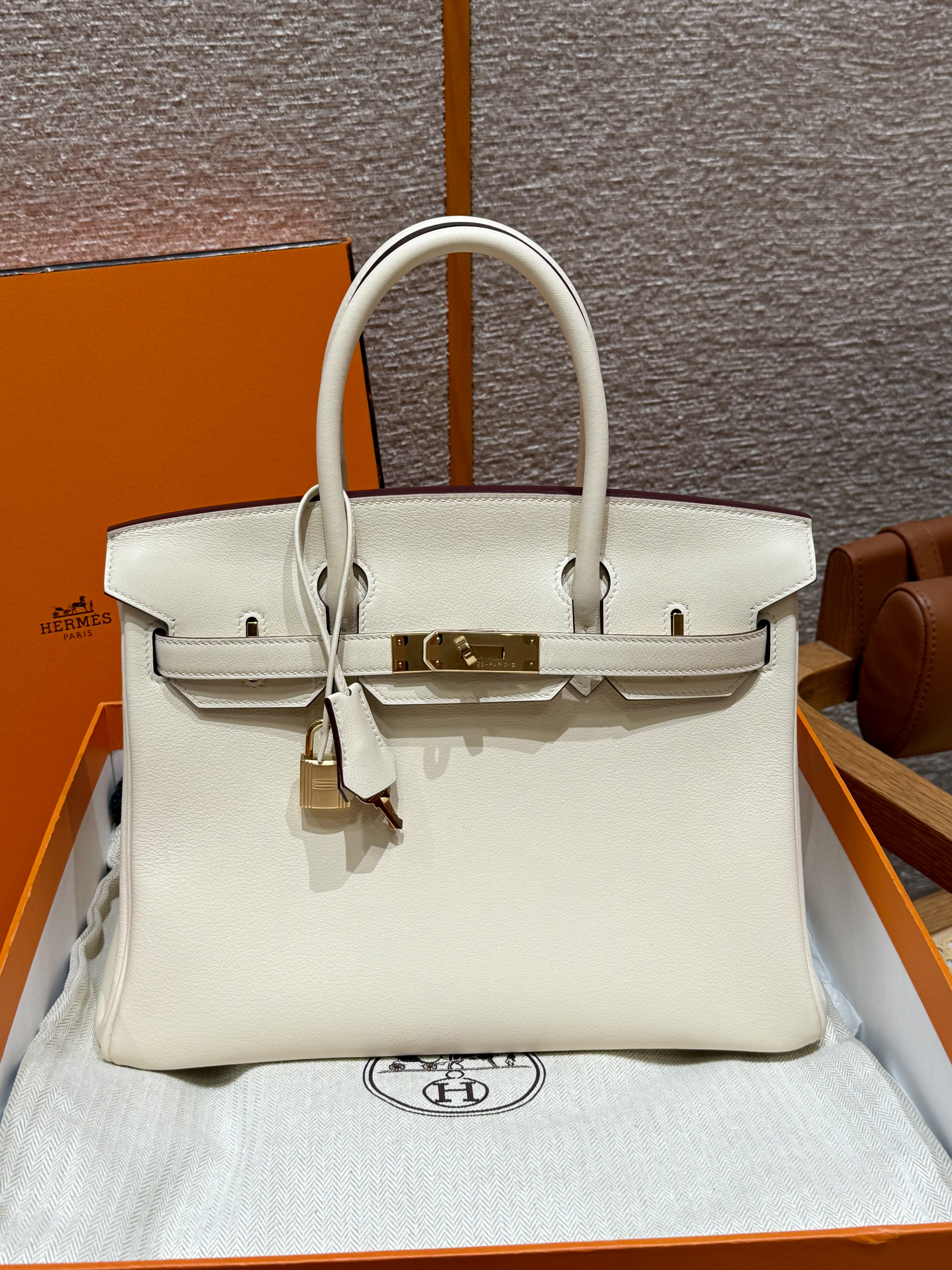 에르메스 Hermes Birkin 30cm Swift i2 Nata/gold