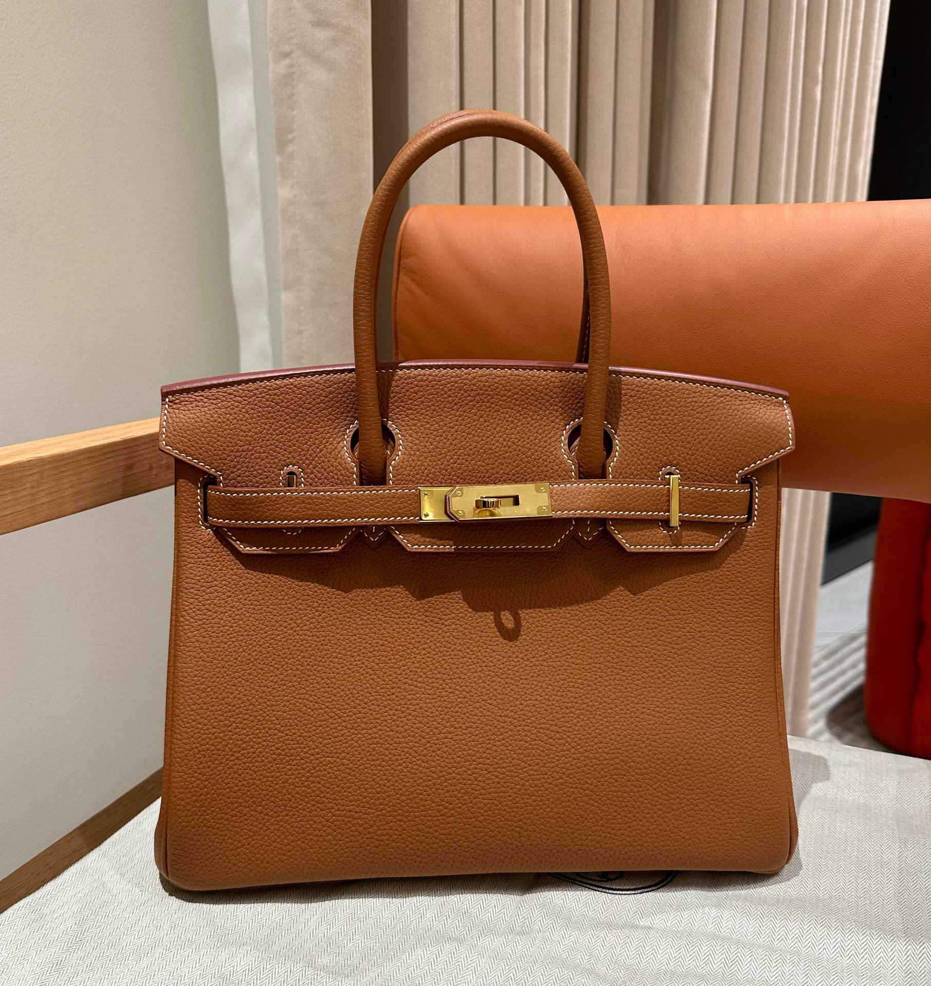 에르메스 Hermes Birkin 30cm Togo 1H Toffee/gold
