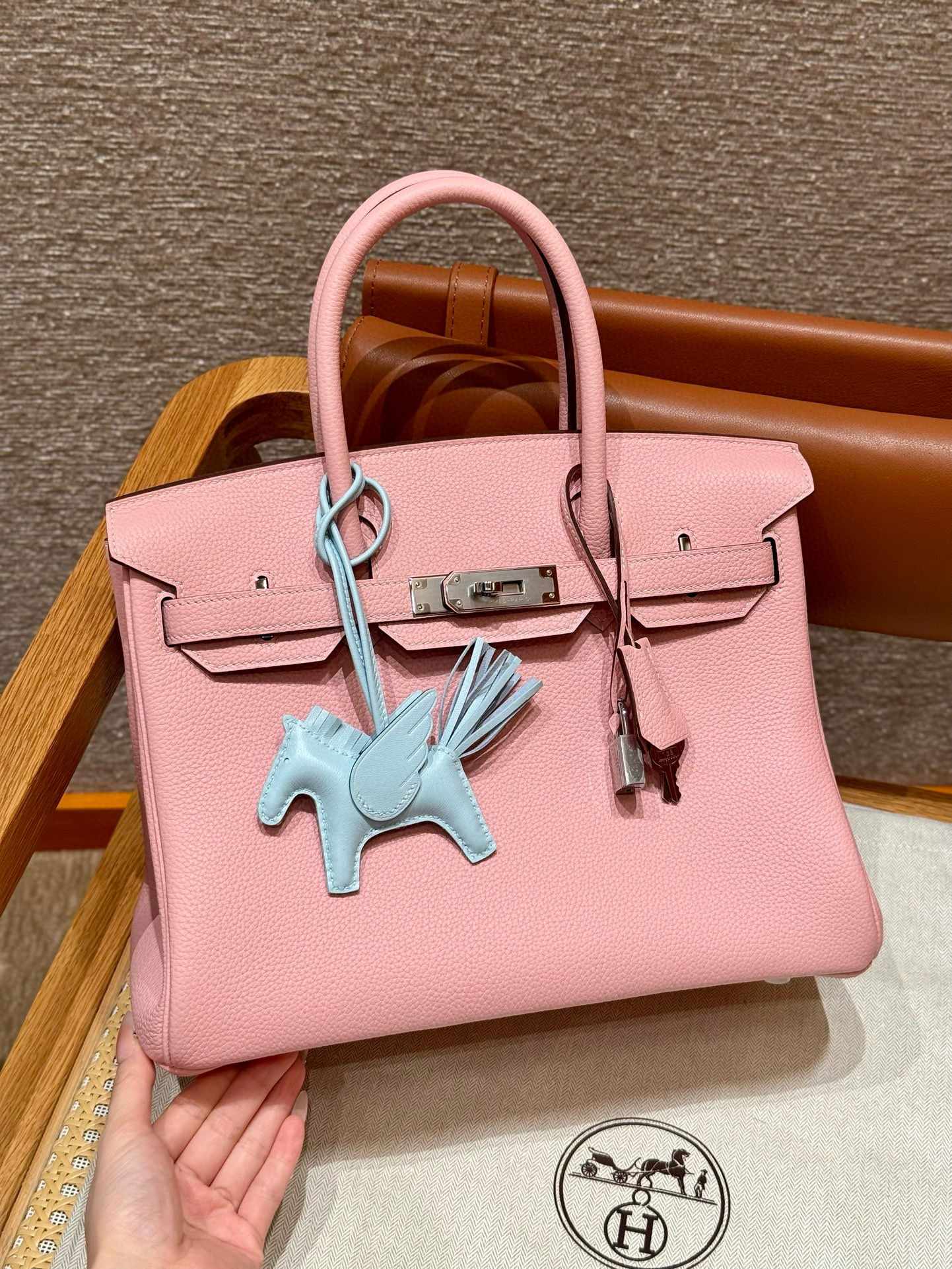 에르메스 Hermes Birkin 30cm Togo 3Q Rose Sakura/silver