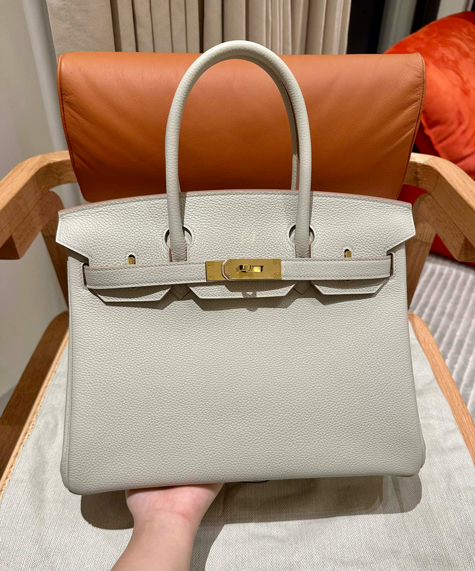 에르메스 Hermes Birkin 30cm Togo 8L Beton/gold
