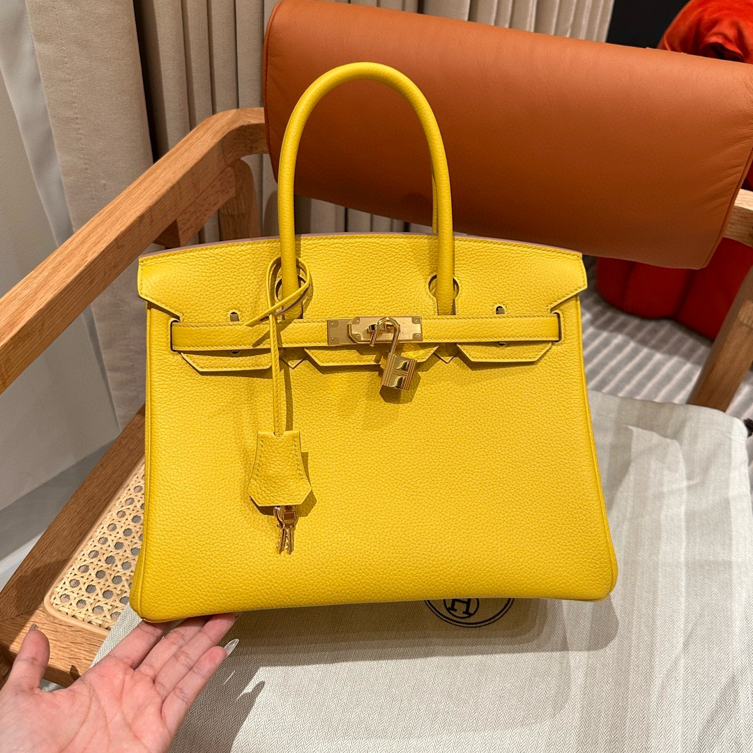 에르메스 Hermes Birkin 30cm Togo 9O Jaune de naples/gold