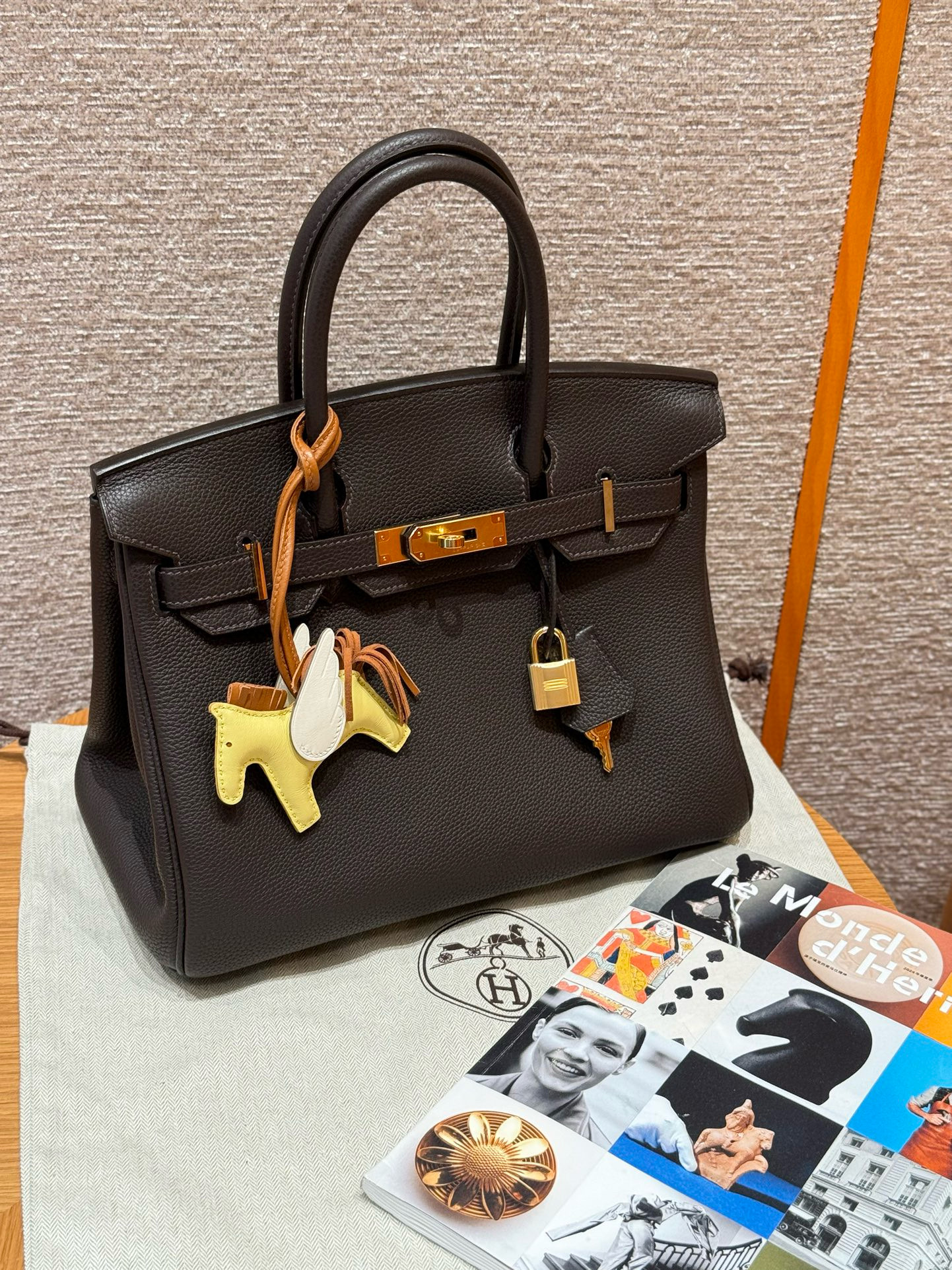 에르메스 Hermes Birkin 30cm Togo 46 Ebene/gold