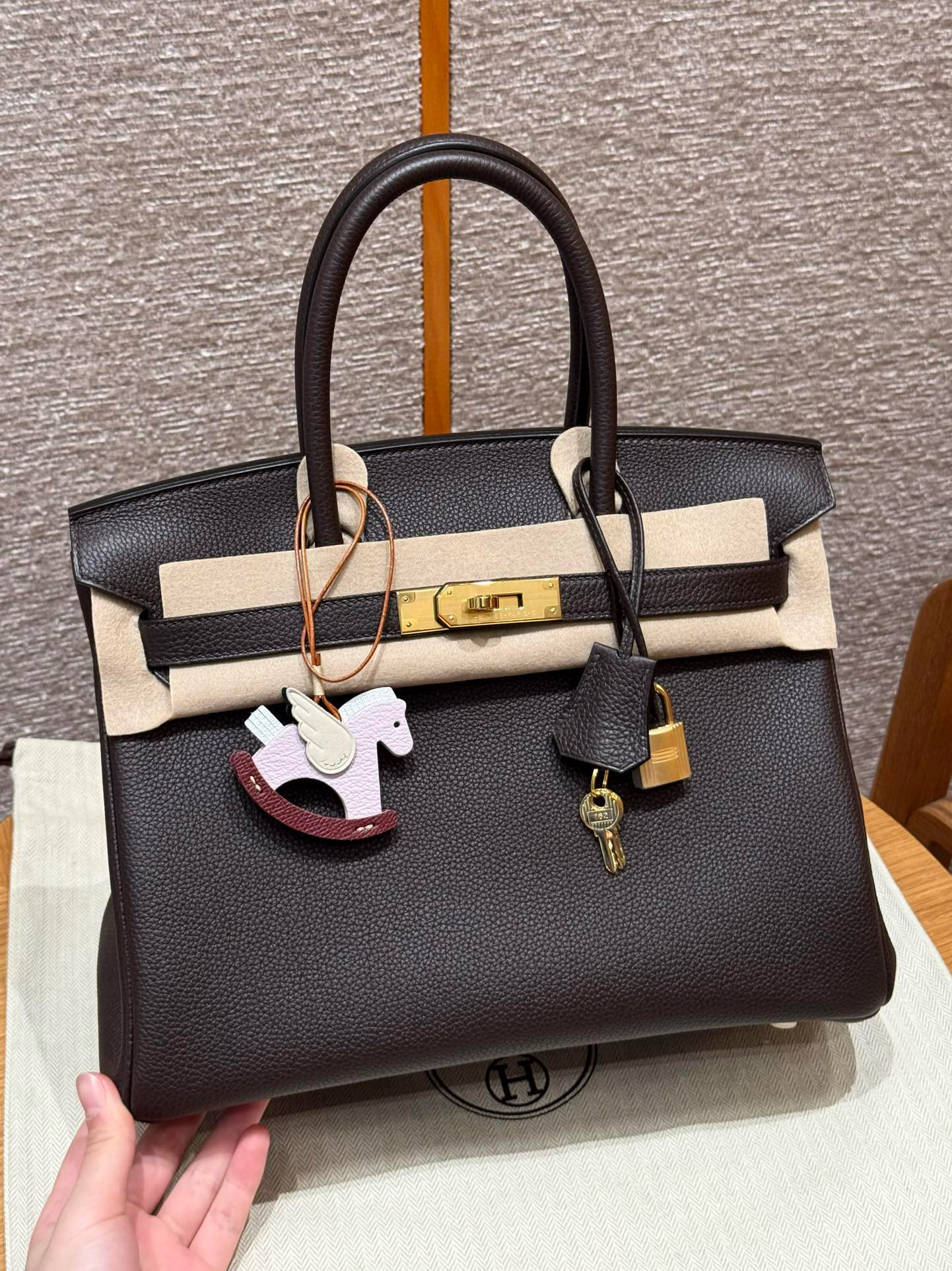 에르메스 Hermes Birkin 30cm Togo 47 Chocolate/gold