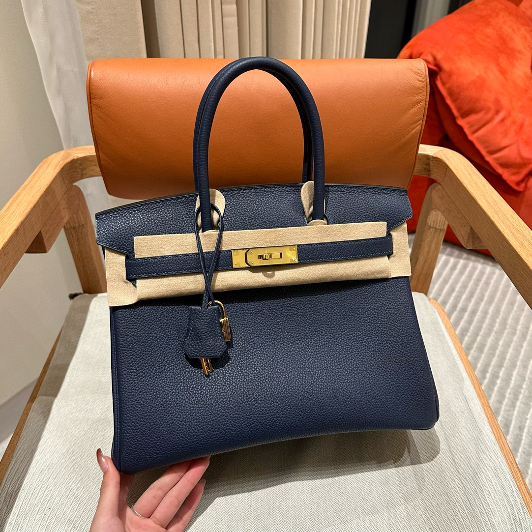 에르메스 Hermes Birkin 30cm Togo 73 Blue saphir/gold