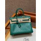 에르메스 Hermes Birkin 30cm KK ostrich Z6 Malachite/silver