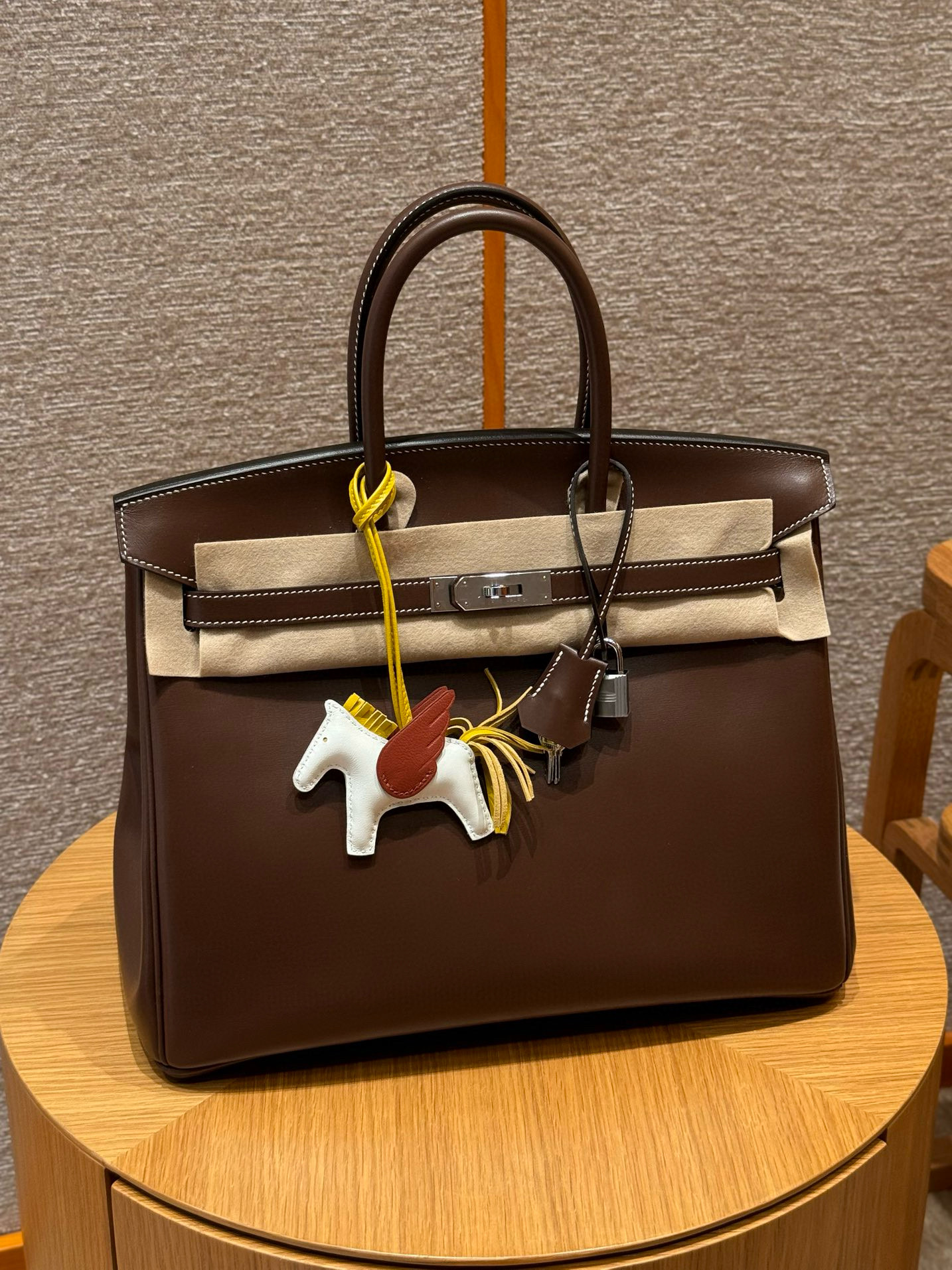 에르메스 Hermes Birkin 35cm Box 47 Chocolate/silver