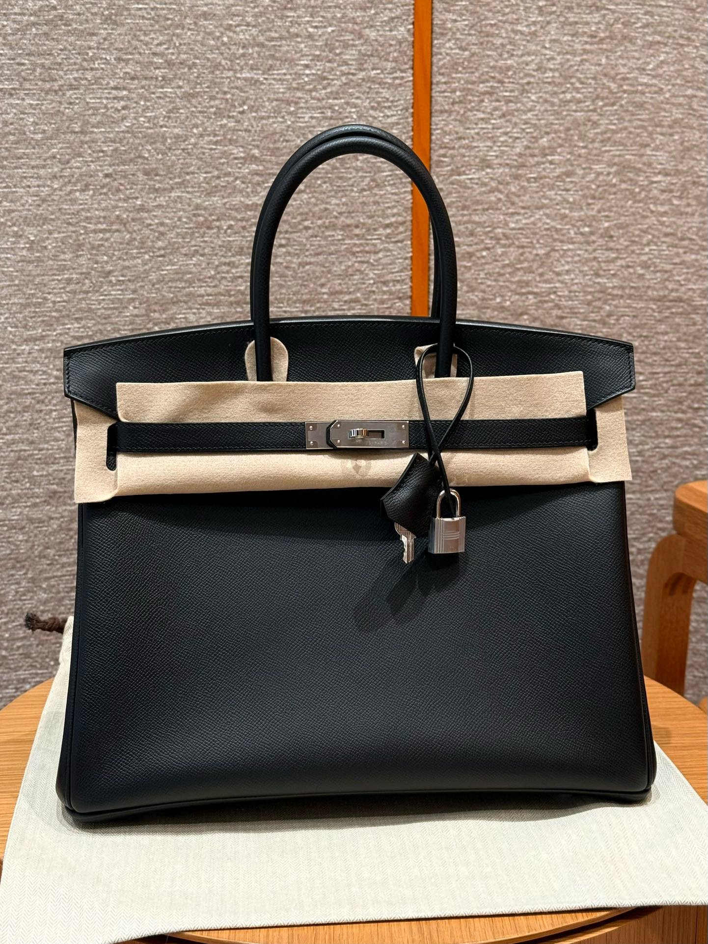 에르메스 Hermes Birkin 35cm Epsom 89 noir/silver