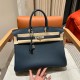 에르메스 Hermes Birkin 35cm Togo 7P Blue de presse/silver
