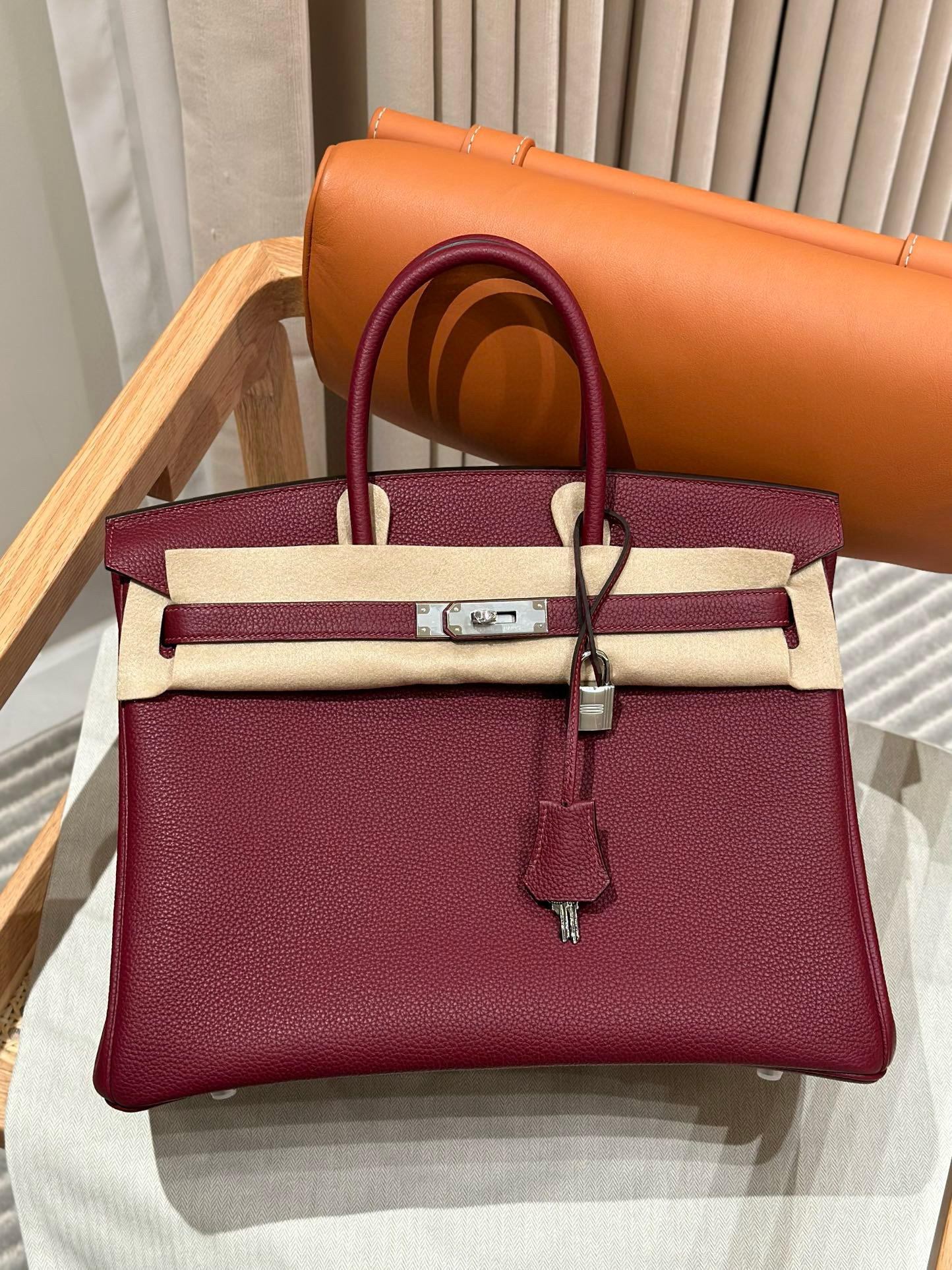 에르메스 Hermes Birkin 35cm Togo 57 Bordeaux/silver