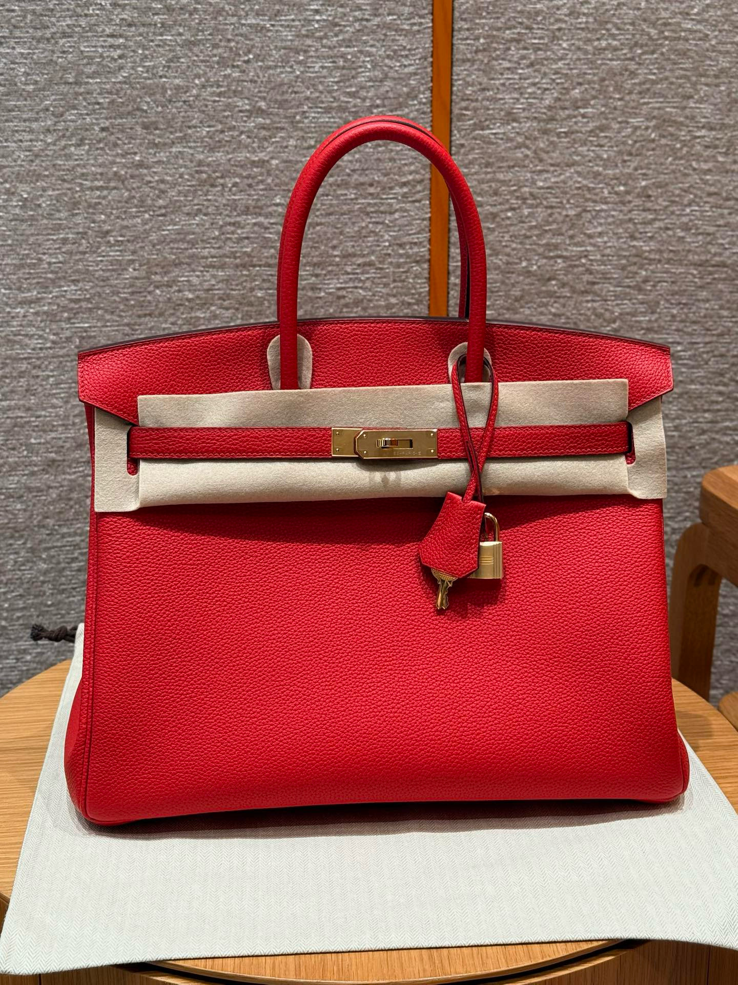 에르메스 Hermes Birkin 35cm Togo Q5 Rouge casaque/gold