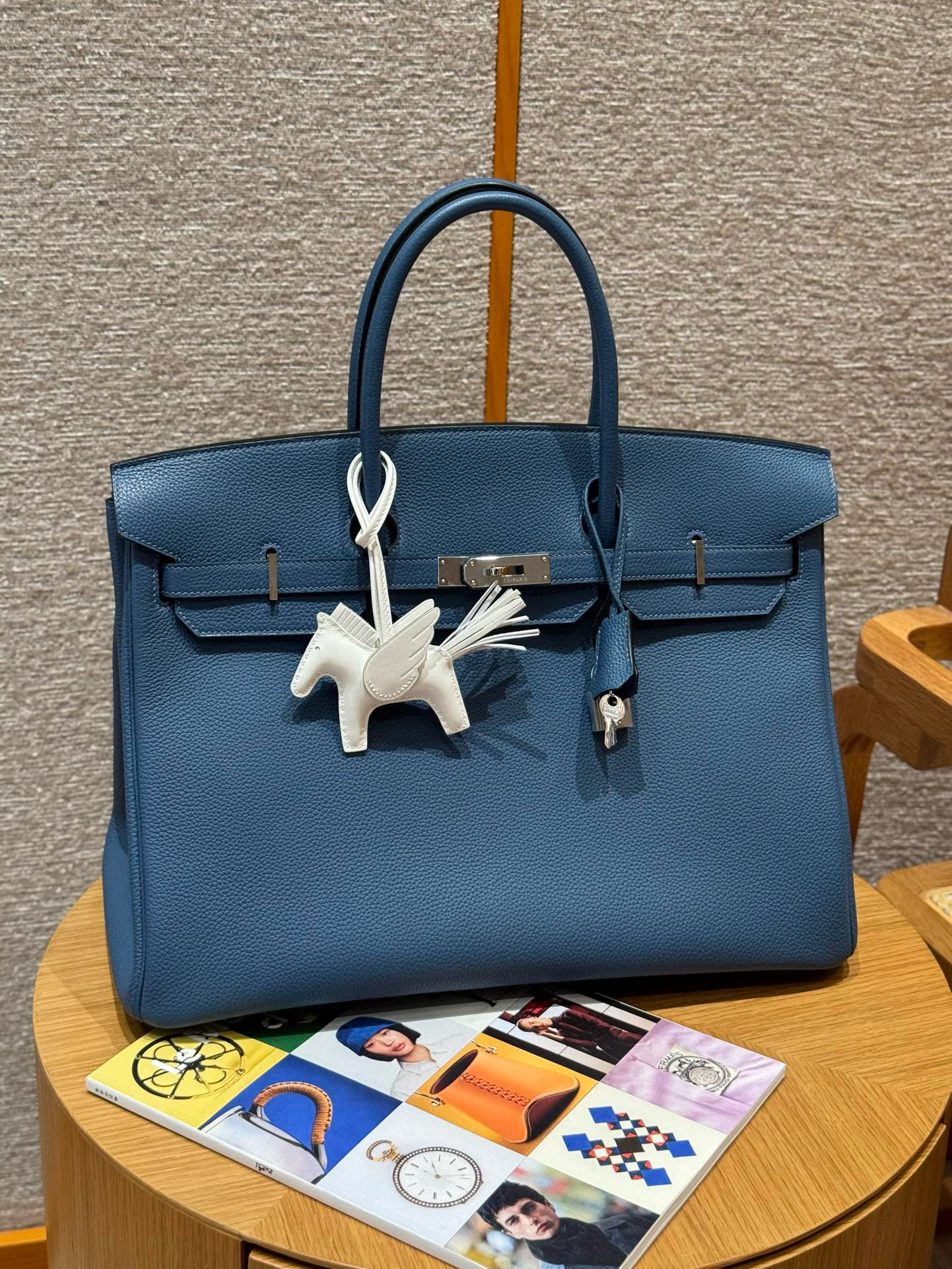 에르메스 Hermes Birkin 40cm Togo R2 Blue Agate/Silver