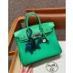 에르메스 Hermes Birkin Touch 25cm Togo and Matte Alligator 0T Vert comics/silver