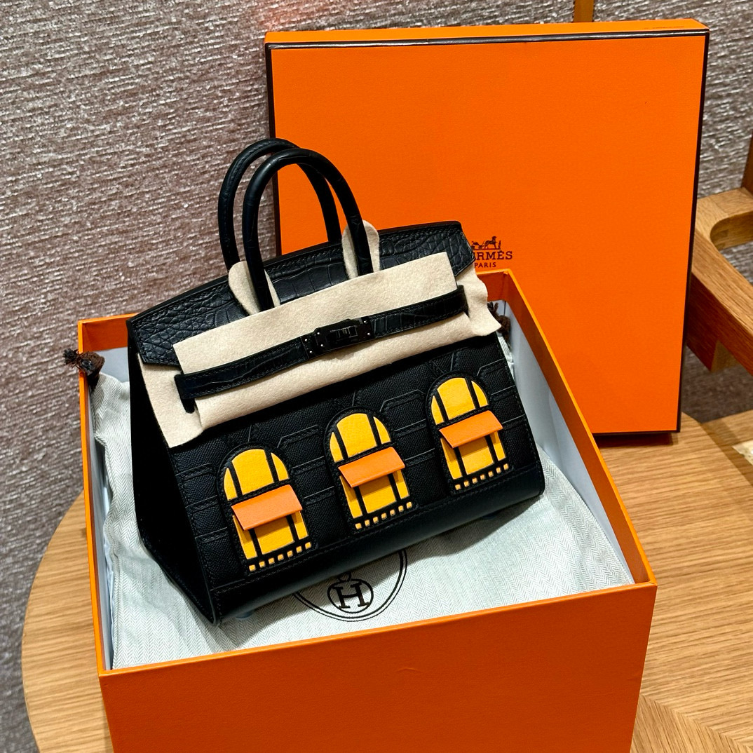 에르메스 Hermes Birkin Faubourg Touch 20cm Epsom and Matte Alligator 89 Noir/noir