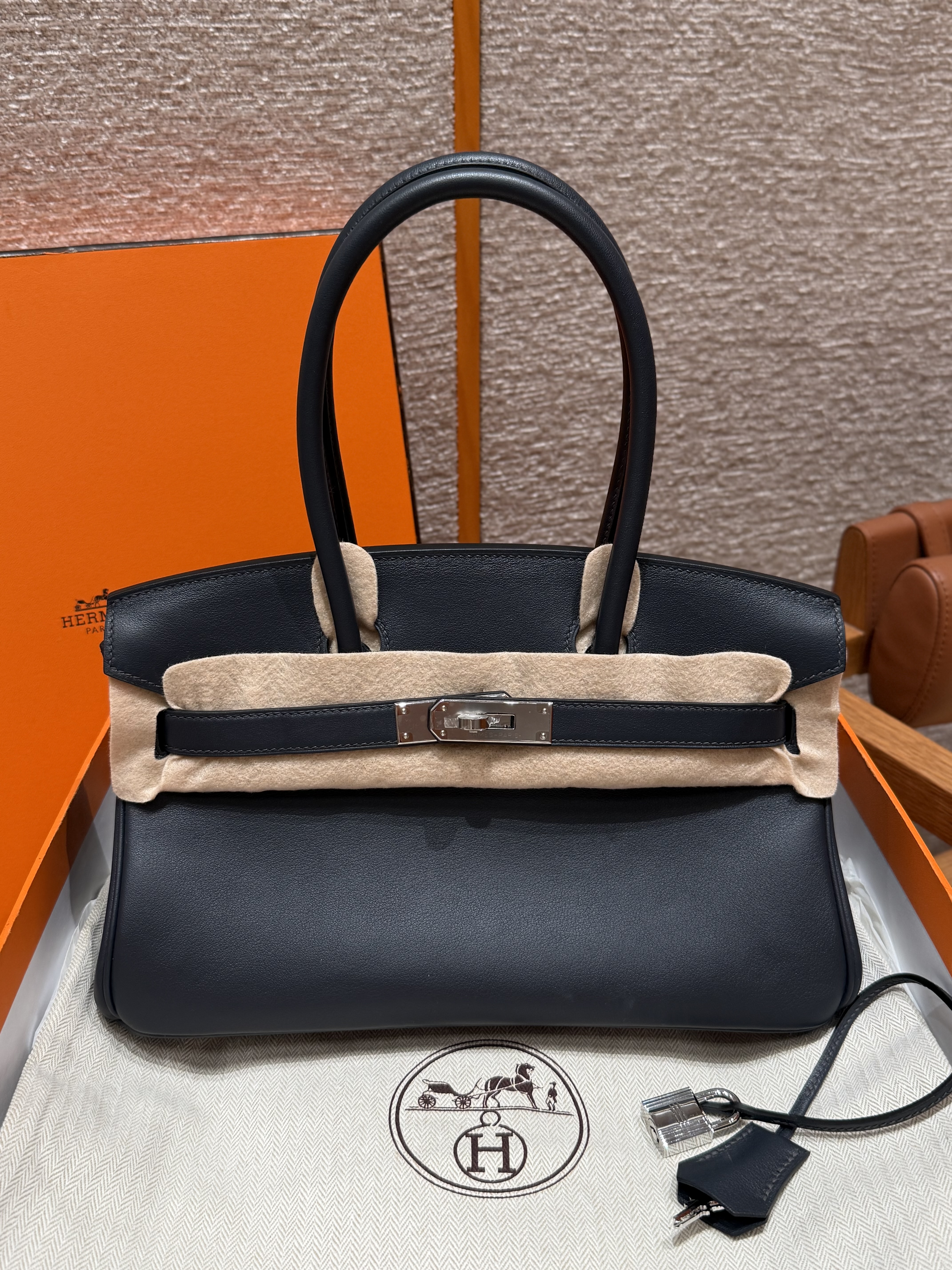 에르메스 Hermes Shoulder Birkin 30cm Swift 3Y Caban/silver