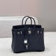 에르메스 Hermes Brikin 25cm Togo 2Z Blue niut/silver
