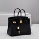에르메스 Hermes Brikin 25cm Togo 89 Noir/gold