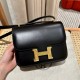 에르메스 Hermes Constance 19cm Box 89 Noir/gold
