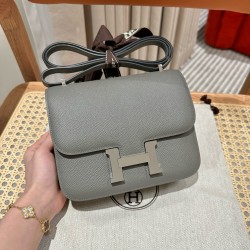 에르메스 Hermes Constance 19cm Epsom 0L Gris Meyer/silver