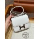 에르메스 Hermes Constance 19cm Epsom 01 Blanc/silver