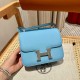 에르메스 Hermes Constance 19cm Epsom 7N Celeste/silver