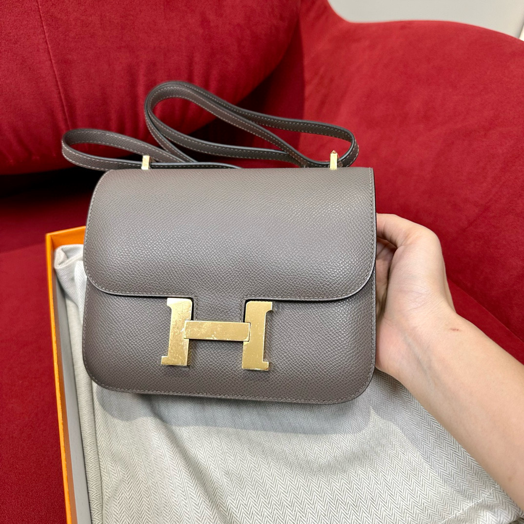 에르메스 Hermes Constance 19cm Epsom 8F Etain/gold