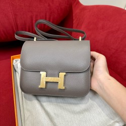 에르메스 Hermes Constance 19cm Epsom 8F Etain/gold