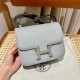 에르메스 Hermes Constance 19cm Epsom 8U Blue Glacier/silver