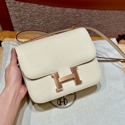 에르메스 Hermes Constance 19cm Epsom 10 Craie/Rose gold