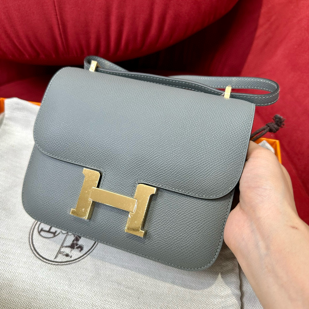 에르메스 Hermes Constance 19cm Epsom 63 Vert Amanda/gold