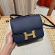에르메스 Hermes Constance 19cm Epsom 73 Blue saphir/gold