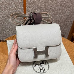 에르메스 Hermes Constance 19cm Epsom 80 Gris perle/silver