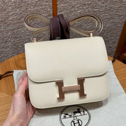 에르메스 Hermes Constance 19cm Epsom i2 Nata/Rose gold