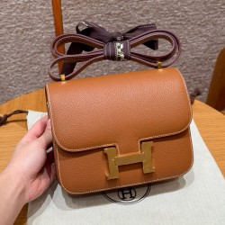 에르메스 Hermes Constance 19cm Evercolor 37 Gold/gold