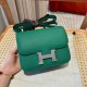 에르메스 Hermes Constance 19cm Evercolor U4 Vert vertigo/silver