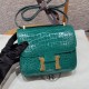 에르메스 Hermes Constance 19cm Bright faced American Alligator 6Q Vert Emeraude/gold