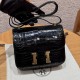 에르메스 Hermes Constance 19cm Bright faced American Alligator 89 noir/gold