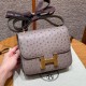 에르메스 Hermes Constance 19cm KK ostrich 81 Gris tourtelle/gold