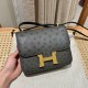 에르메스 Hermes Constance 19cm KK ostrich 88 Graphite/gold