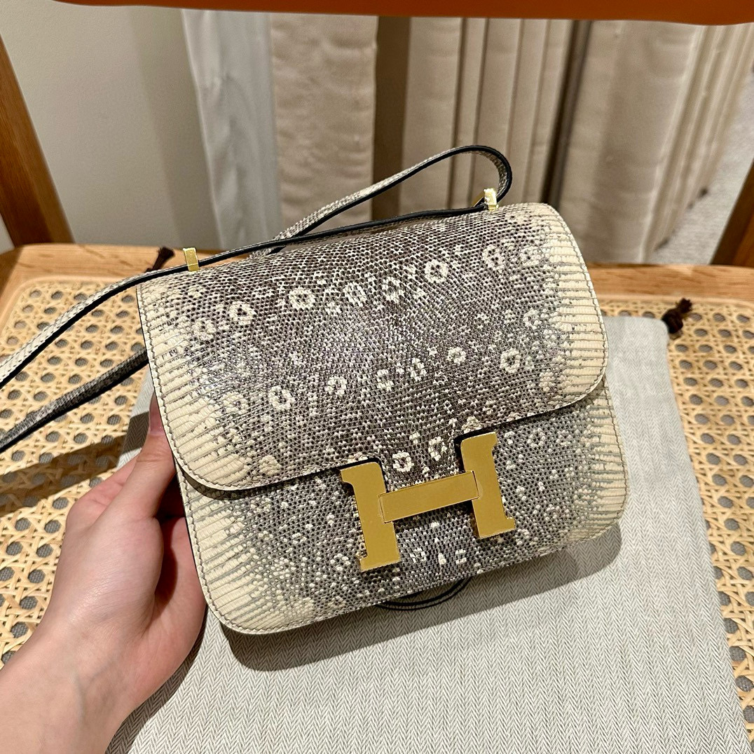 에르메스 Hermes Constance 19cm Lizard 1B Ombre/gold